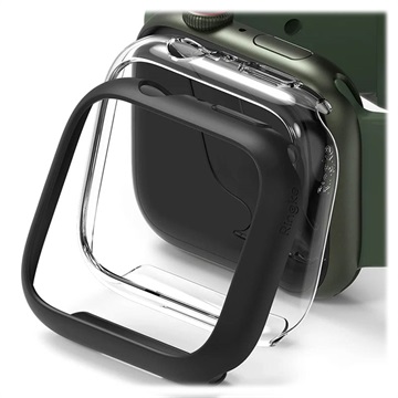 Ringke Slim Apple Watch Series 7 Suojakuori - 45mm - 2 Kpl. - Kirkas & Musta