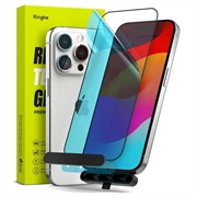 iPhone 15 Pro Ringke TG Näytön Peittävä Panssarilasi - Case Friendly - Musta Reuna