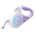 Rojeco Automaattinen koiran talutushihna LED-valolla - 5m - Valkoinen / Violetti
