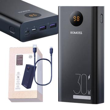 Romoss PEA30 Power Bank 30000mAh - USB-C, USB-portit - musta