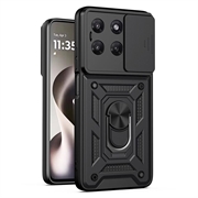 Motorola Moto G37/G37 Power/G47 Pyörivä Rengashybridikotelo Kamerasuojalla - Musta