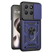 Motorola Moto G37/G37 Power/G47 Pyörivä Rengashybridikotelo Kamerasuojalla - Sininen