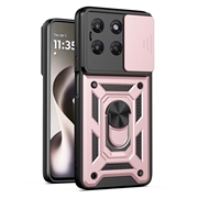Motorola Moto G37/G37 Power/G47 Pyörivä Rengashybridikotelo Kamerasuojalla - Ruusukulta