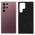 Samsung Galaxy S22 Ultra 5G Kumipäällysteinen Muovikuori - Musta