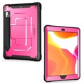 Rugged Sarja iPad 10.2 2019/2020/2021 Hybridikotelo Jalustalla - Kuuma Pinkki