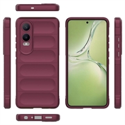 OnePlus Nord CE4 Lite/Oppo K12x Rugged TPU Suojakuori - Viininpunainen