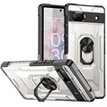 Rugged Shield Google Pixel 6a Hybridi Suojakotelo Sormuspidikkeella - Musta