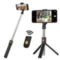 SELFIESHOW K07 3-in-1 Bluetooth Selfie Stick, jalusta ja kaukosäädin - musta