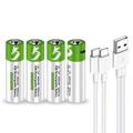 SMARTOOOLS Litium USB-C ladattava AA-akku - 1700mAh - 4 kpl.