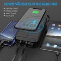 SY-L3S4W 16000mAh Solar Power Bank USB-, USB-C- ja Lightning-kaapeleilla - 20W PD - Musta