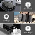 SY-L3S4W 16000mAh Solar Power Bank USB-, USB-C- ja Lightning-kaapeleilla - 20W PD - Musta
