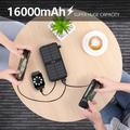 SY-L3S4W 16000mAh Solar Power Bank USB-, USB-C- ja Lightning-kaapeleilla - 20W PD - Musta
