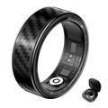 SY02 Hiilikuitukuvioinen älysormus - Koko: 17.4mm - Musta