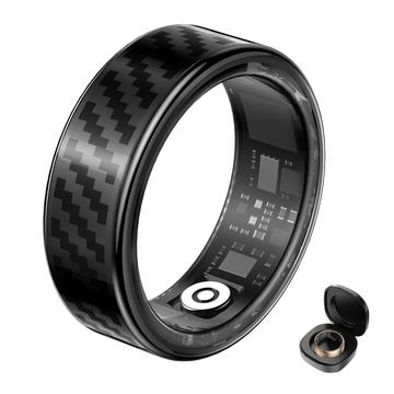 SY02 Hiilikuitukuvioinen älysormus - Koko: 17.4mm