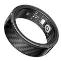 SY02 Hiilikuitukuvioinen älysormus - Koko: 18.2mm - Musta