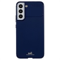 Saii Hiilikuitu Samsung Galaxy S22+ 5G TPU Kotelo - Sininen