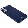 Saii Hiilikuitu Samsung Galaxy S22+ 5G TPU Kotelo - Sininen