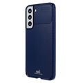 Saii Hiilikuitu Samsung Galaxy S22 5G TPU Kotelo - Sininen