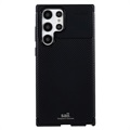Saii Hiilikuitu Samsung Galaxy S22 Ultra 5G TPU Kotelo - Musta