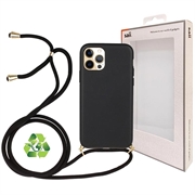 Saii Eco Line iPhone 12 Pro Max Kotelo Hihnalla - Musta