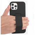 Saii iPhone 13 Pro Max Silikonikotelo Käsihihnalla - Musta