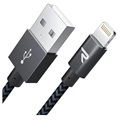 Saii Rampow Punottu Lightning Kaapeli - iPhone, iPad, iPod - 2m - Harmaa