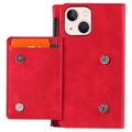 Saii Vetoketju iPhone 13 Mini Lompakkokotelo - Punainen