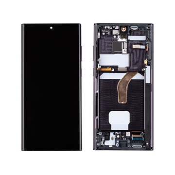 Samsung Galaxy S22 Ultra 5G Etukuori & LCD Näyttö GH82-27488A - Musta