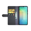 Samsung Galaxy A06 5G Nahkainen Lompakkokotelo Jalustalla - Musta