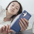 Samsung Galaxy A06 Harjattu TPU Suojakuori - Hiilikuitu - Sininen