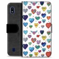 Samsung Galaxy A10 Premium Lompakkokotelo - Sydämet