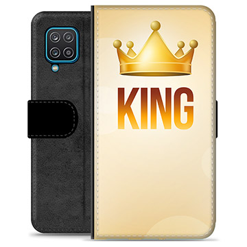 Samsung Galaxy A12 Premium Lompakkokotelo - Kuningas
