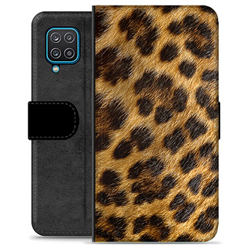 Samsung Galaxy A12 Premium Lompakkokotelo - Leopardi