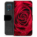 Samsung Galaxy A12 Premium Lompakkokotelo - Ruusu