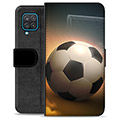 Samsung Galaxy A12 Premium Lompakkokotelo - Jalkapallo
