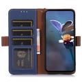 Samsung Galaxy A15 Lompakkomallinen Nahkakotelo kanssa RFID - Sininen