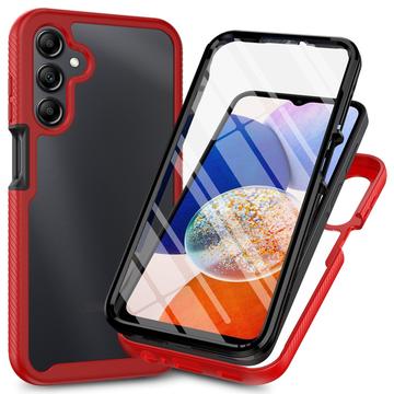 Samsung Galaxy A16 360 Suojaussarja Kotelo - Punainen / Selkeä