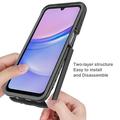 Samsung Galaxy A16 360 Suojaussarja Kotelo - Punainen / Selkeä