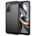 Samsung Galaxy A17 Harjattu TPU Suojakuori - Hiilikuitu - Musta