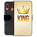 Samsung Galaxy A20e Premium Lompakkokotelo - Kuningas