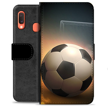 Samsung Galaxy A20e Premium Lompakkokotelo - Jalkapallo