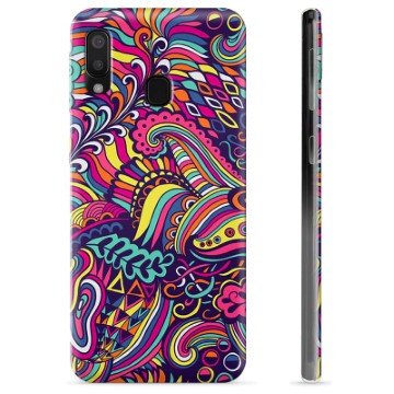 Samsung Galaxy A20e TPU Suojakuori - Abstraktit kukat