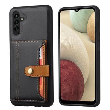 Samsung Galaxy A24 4G Retro Style Kotelo Lompakolla - Musta