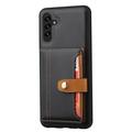 Samsung Galaxy A24 4G Retro Style Kotelo Lompakolla - Musta