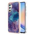 Samsung Galaxy A25 Marble Pattern Galvanoitu TPU-Suojakotelo - Violetti