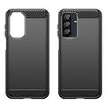 Samsung Galaxy A26 Harjattu TPU Suojakuori - Hiilikuitu - Musta