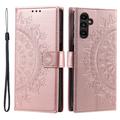 Samsung Galaxy A26 Mandala Series Lompakkokotelo - Ruusukulta