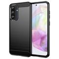 Samsung Galaxy A36/A56 Harjattu TPU Suojakuori - Hiilikuitu - Musta