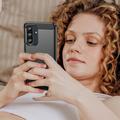 Samsung Galaxy A36/A56 Harjattu TPU Suojakuori - Hiilikuitu - Musta
