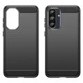 Samsung Galaxy A36/A56 Harjattu TPU Suojakuori - Hiilikuitu - Musta